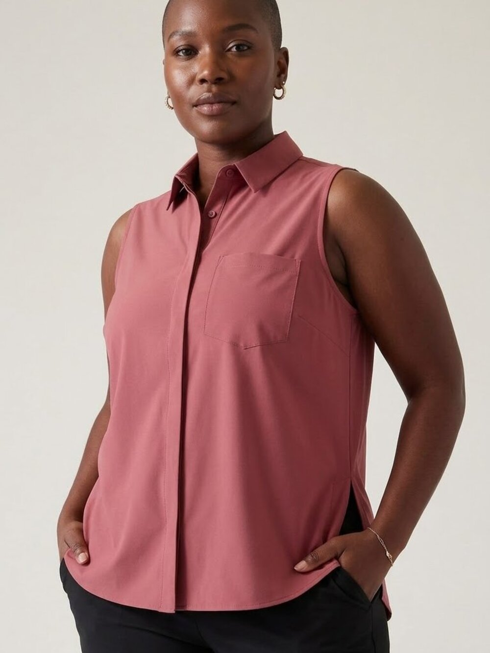 Athleta Women's 3X Rosewood Everlasting Collared Tank Top